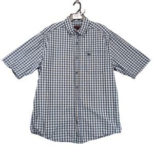 Wolverine Blue Plaid Cotton Button Down Shirt Men's L Tall Short Slv Gorpcore